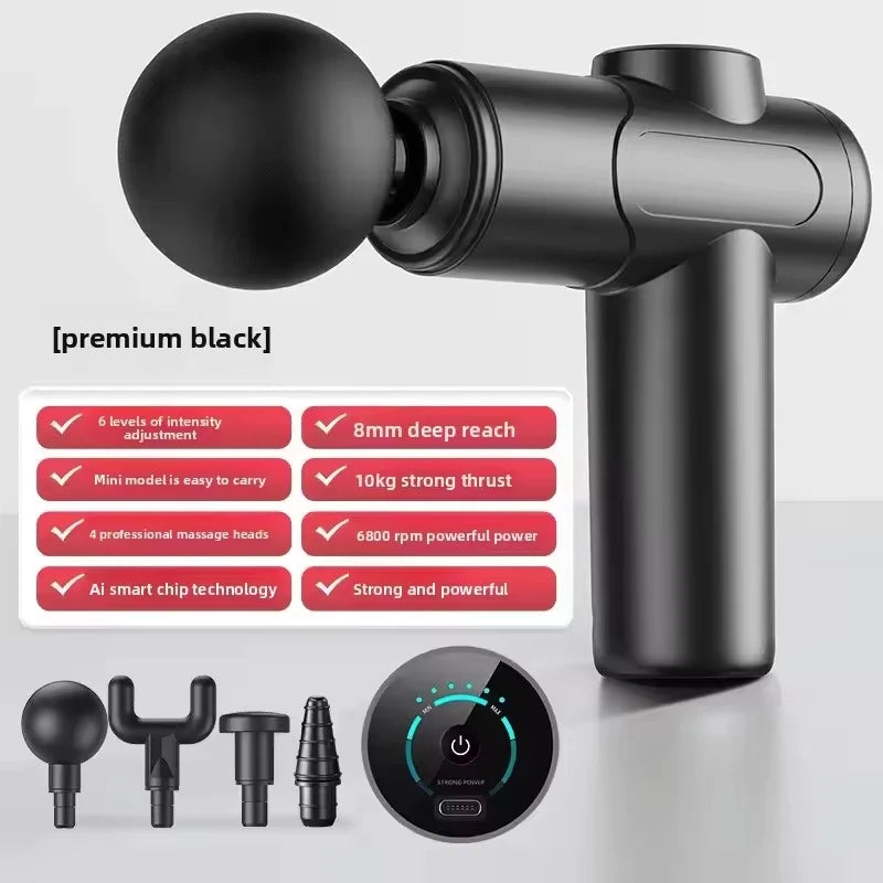 Professional Deep Tissue Massage Gun 6800RPM 10KG 6 Speeds 8 Heads Mini Portable Quiet Muscle Massager for Body Fitness Sports R