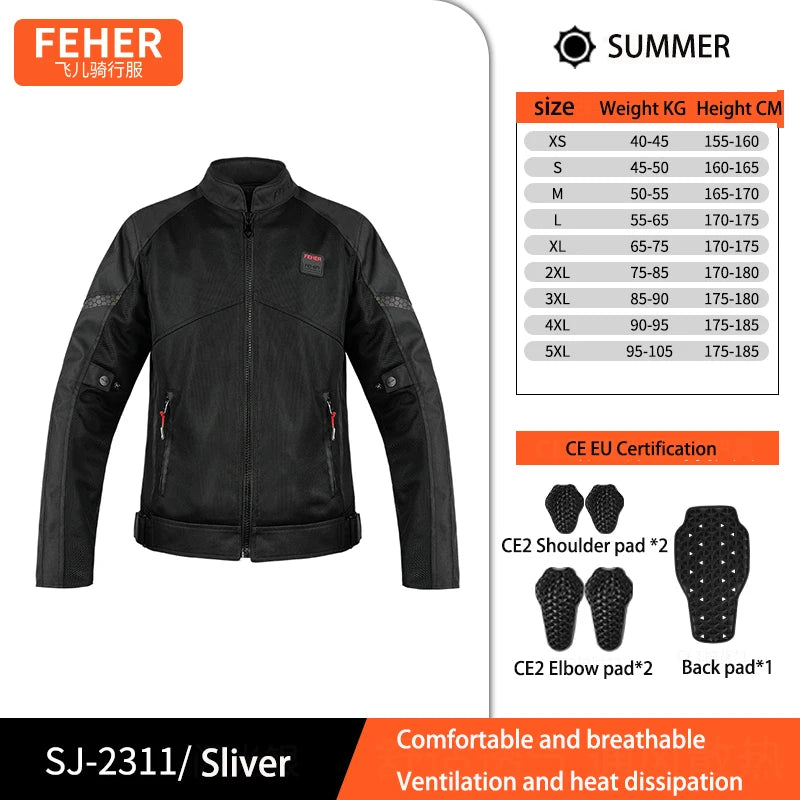 Men's Motorcycle Jacket Summer Clothing Anti-Collision Motorcycles Pants Motocross Off-road CE Protection Motocross Rider Coat