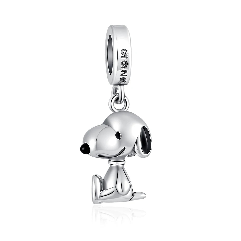 Cartoon 925Silver Balloon Dog, Red House, Watermelon Dog Male and Female Pendant,Fit Bracelet DIY Jewelry for Girls and Children