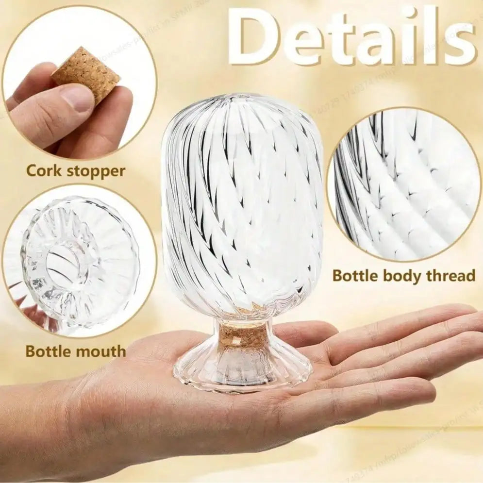 Spiral Matchbox/Cigarette Holder (Matches Not Included) Inverted Glass Jar 4-Inch Fireplace and Bathroom Decoration