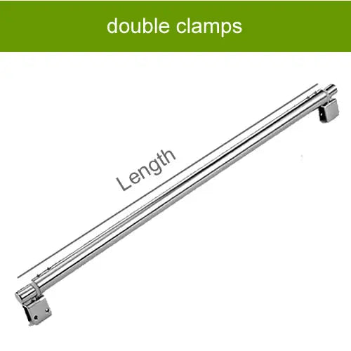 Stainless Steel Shower Glass Door Fixed Rod Clamp Bathroom Glass Support Bar Plane Fixed Adjustable Length Easy to Install