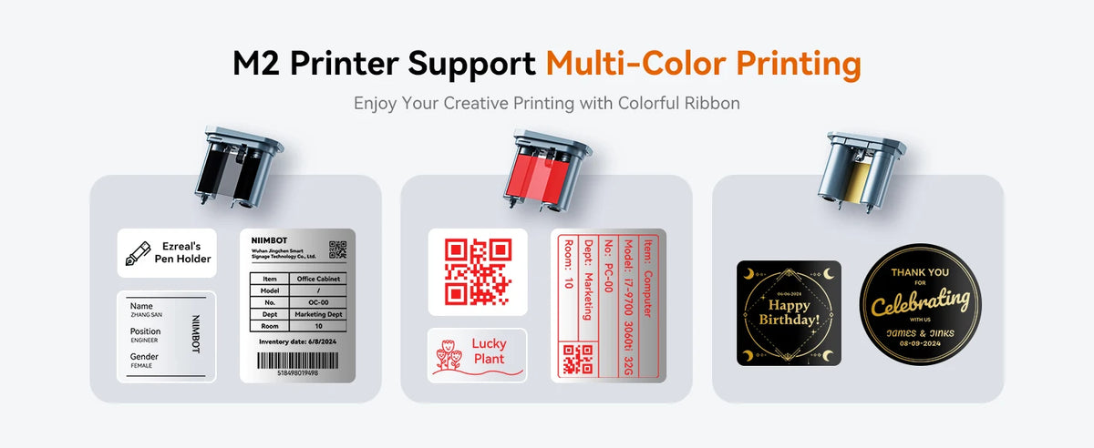 M2 Niimbot Portable Thermal Transfer Label Printer Multi-function Sticker Label Maker Machine for Office Clothes Tag Power Cable