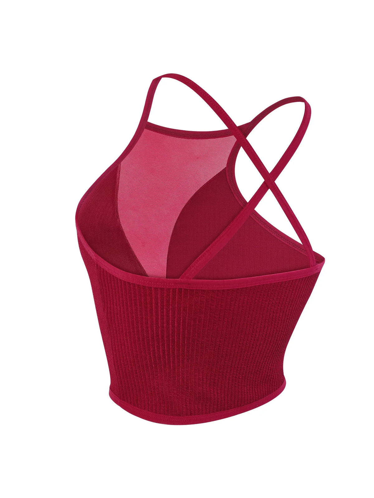 1pc Sexy Mesh Camisole Crop Top Corset Ribbed Backless Underwear Hot Fashion Women Casual BrassiereTank Top Bralette Lingerie