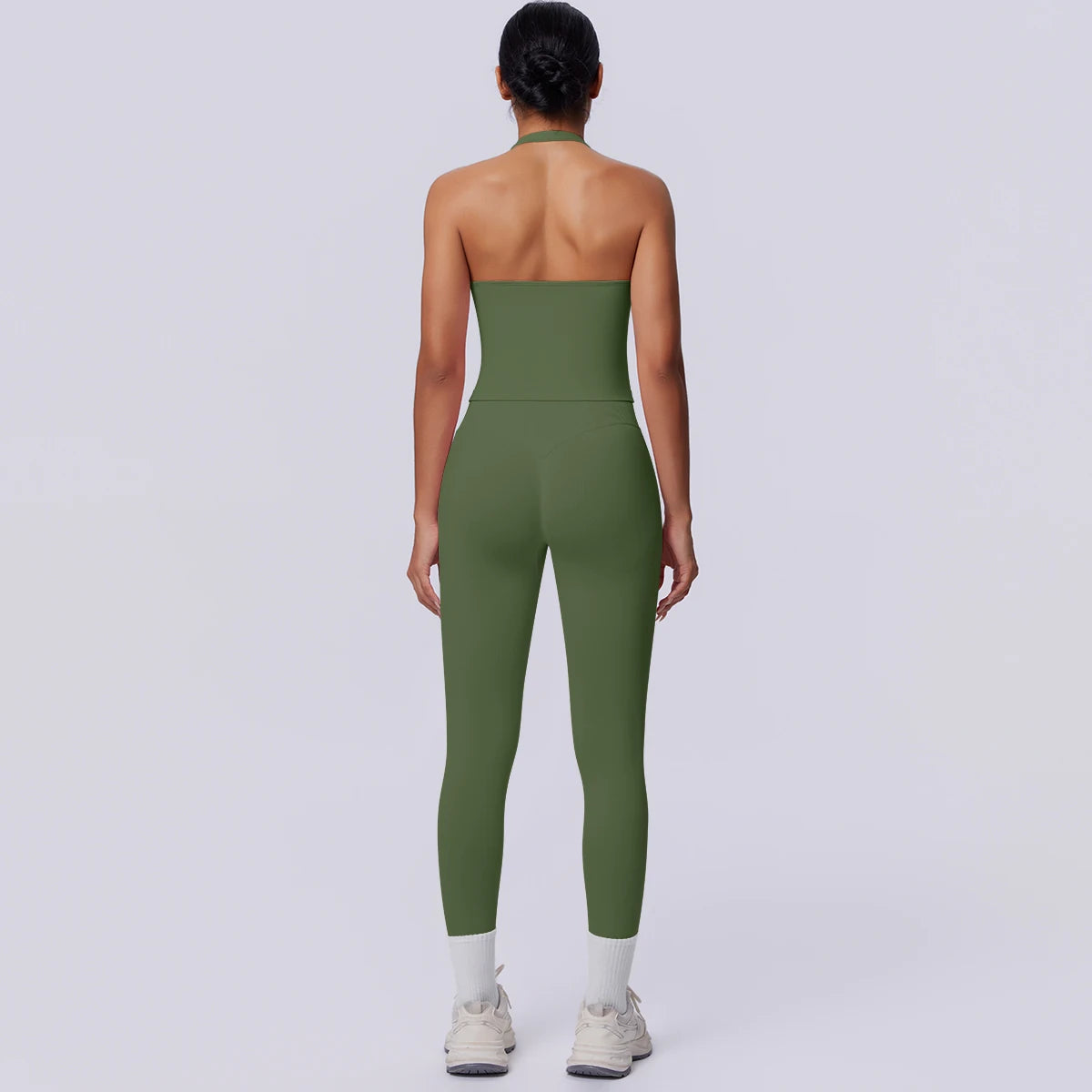 2PCS Woman Yoga Set Solid Color Sexy Fitness Top Summer Gym Workout High Stretch Female Pants Sports Fitness Clothing Yoga Set