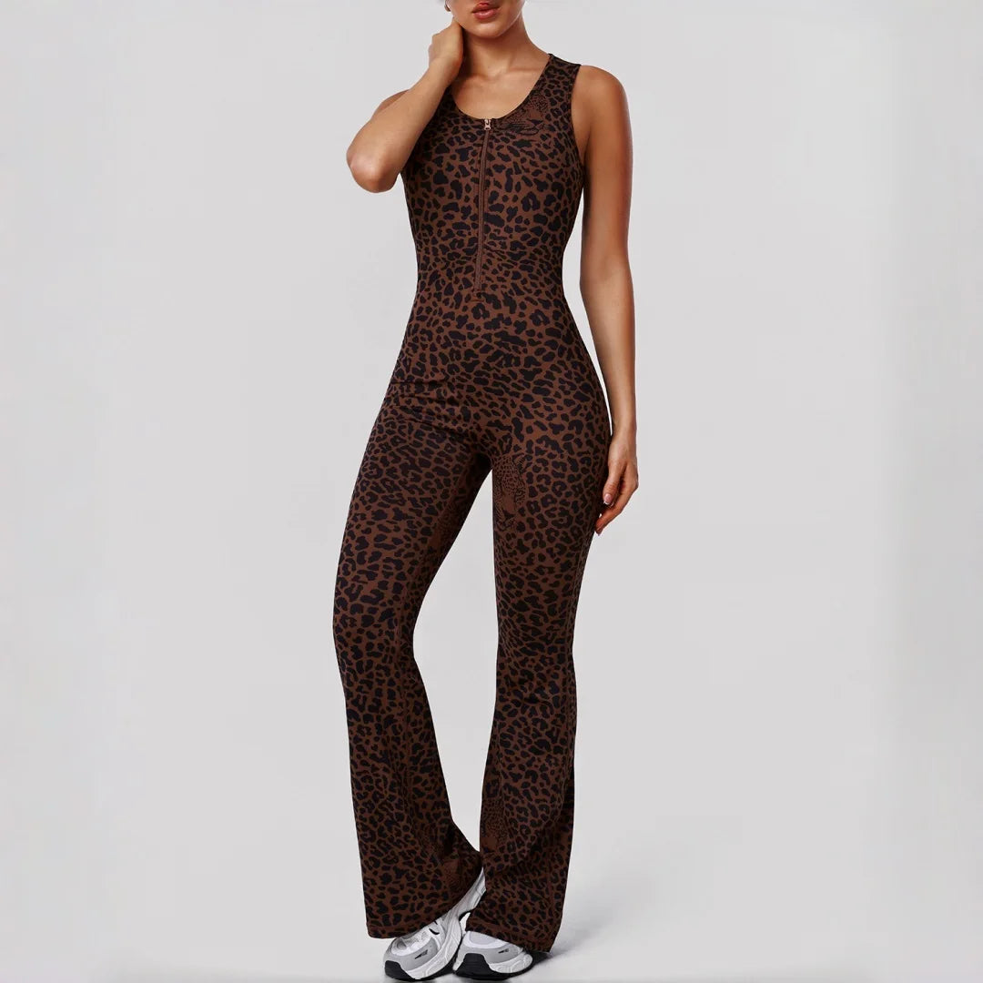 Women's Leopard Print One-Piece Yoga Jumpsuit Hip Lift Backless Sexy Fashion Sports Running casual Workout Gym Fitness Jumpsuit