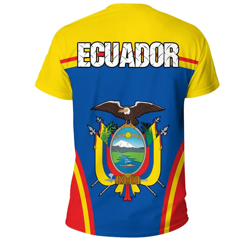 Ecuador Flag 3D Printed T-Shirt Men Women Sportswear Tee Shirts Crew Neck Short Sleeves Kids Summer Casual Street Loose T Shirt
