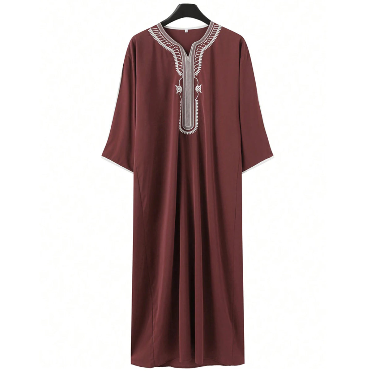 Arab Muslim Men's Robe  Ethnic Style Embroidered Moroccan Style Casual Traditional Islamic Thobe Long Dress Prayer Gown