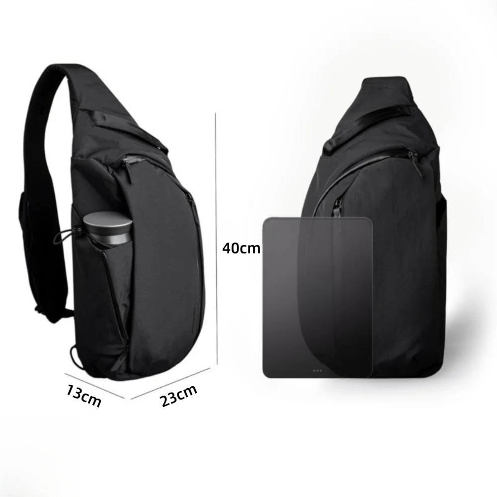 High Quality Simple Crossbody Bag Casual Solid Color Sling Backpack with Water Bottle Pocket Chest Bag Outdoor Sport