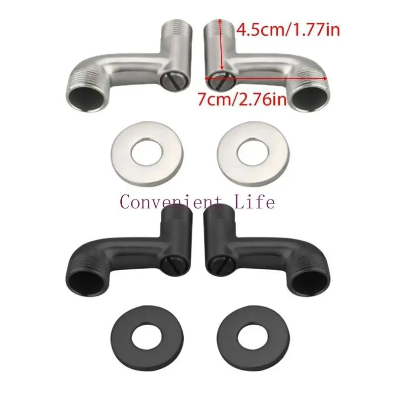 L1EE Shower Faucet Curved Foot Valves Fittings Shower Pipe Bend Connector Bathroom Elbow Reducing Angled Joint