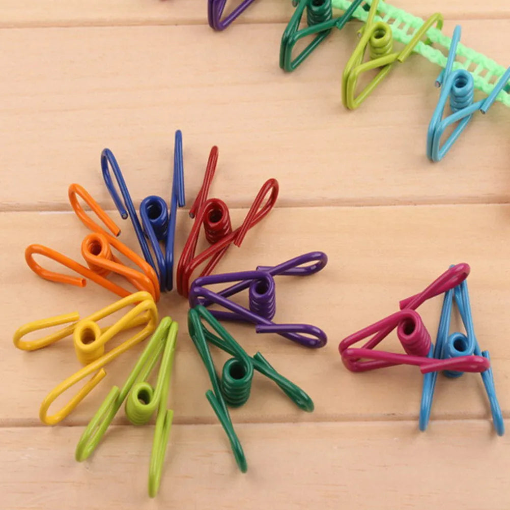 10pcs Multi-Purpose Colorful Clothespins Rust-Resistant PVC Coated Steel for Laundry Photo Organizing Kitchen