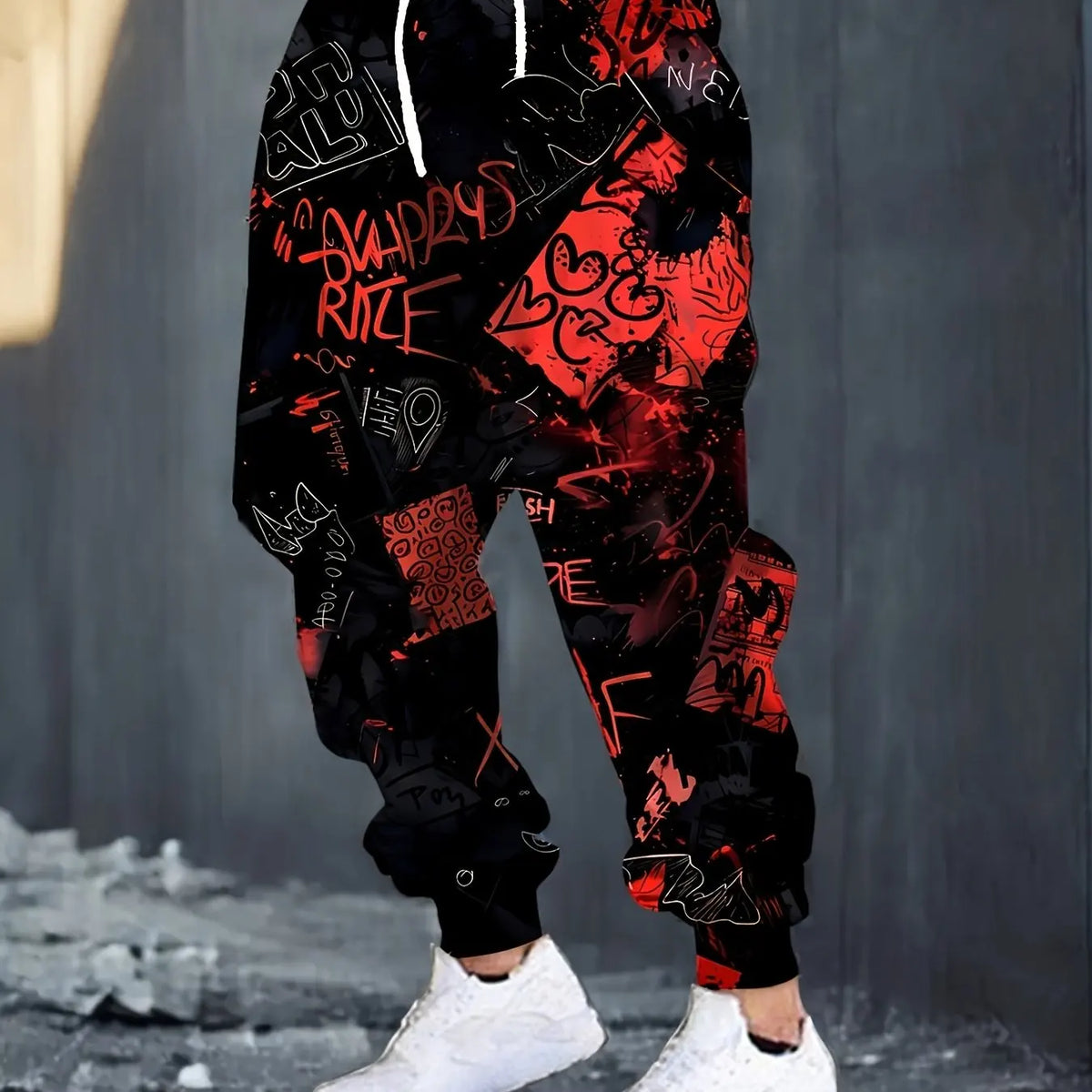 Men's 2025 Casaul Sweatpants Graffiti Printed Joggers Slim Fit Pants Casual Lounge Pants with Pockets  Autumn Winter Streetwear