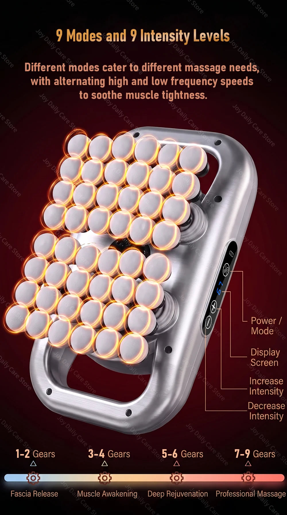 Professional Body Massager Powerful Electric Muscle Fascia Massager 48 Heads Wireless Massage Gun for Waist Shoulder Back Leg