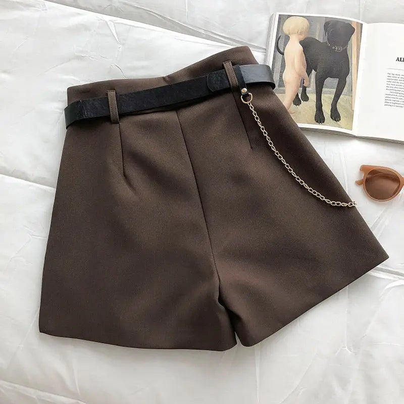 Women's Summer Suit Shorts 2025 New Korean Version Slim High Waist Casual