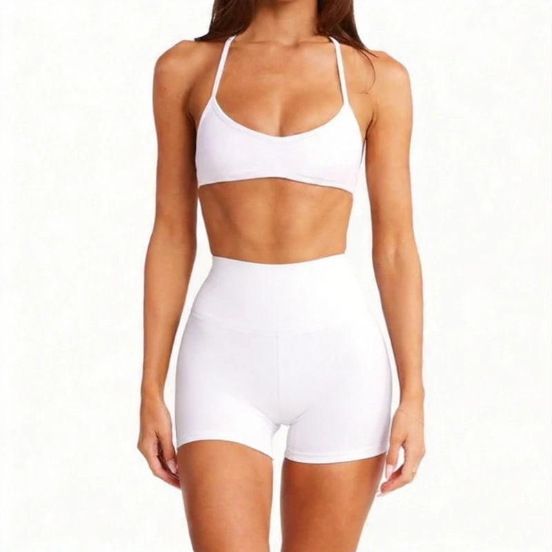 2PCS Yoga Suit Sports Set Gym Set Women Tracksuit Running Workout Clothes Halter Sports Bra Leggings Athletic Wear Yoga Clothing