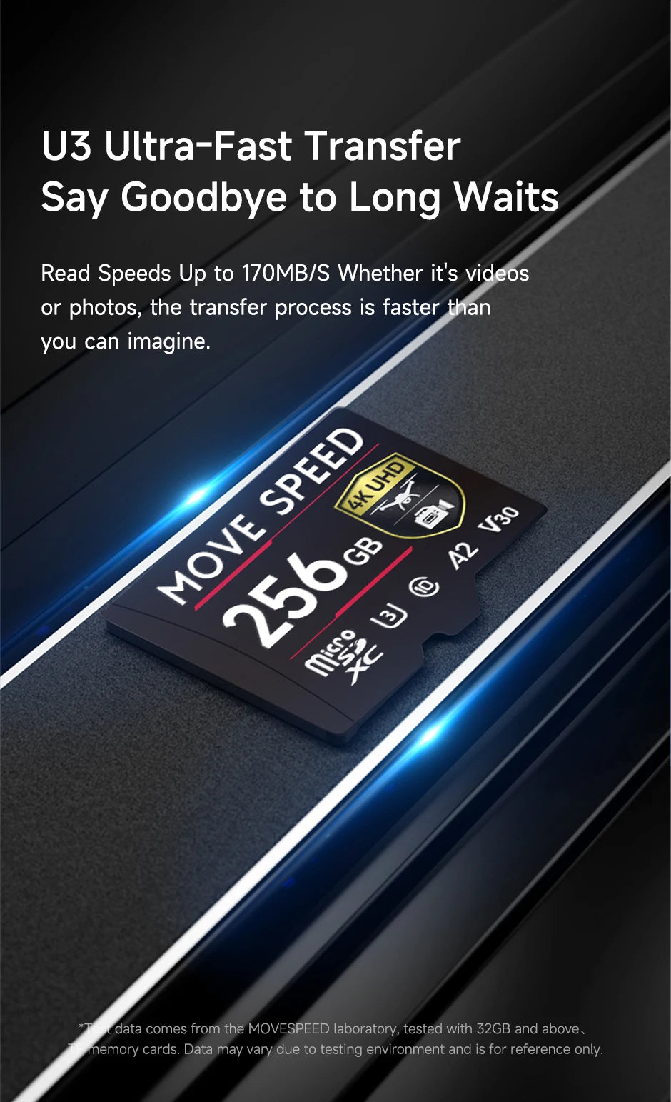 MOVESPEED B300 170MB/s TF Card A2 V30 High Speed Flash Memory Card 256GB 128GB SDXC Mini SD Card  for Camera DV Dash Cams Drones