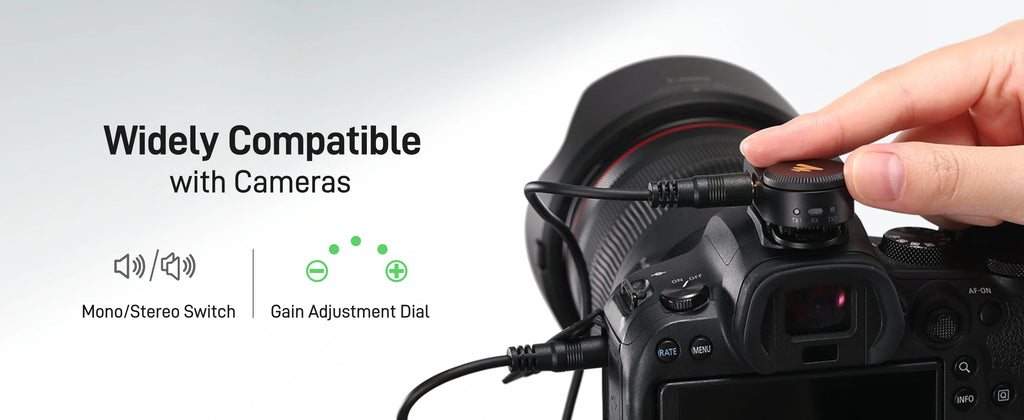 MAONO Wave T5 Wireless Lavalier Lapel Microphone Mini Noise Cancellation Mic for Video Recording Streaming Fit for Phones Camera