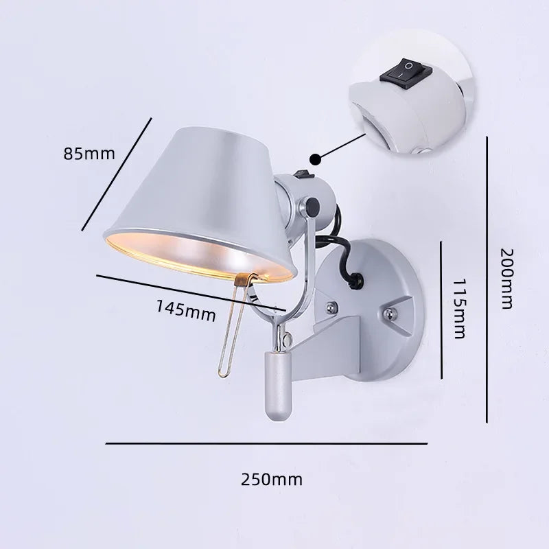 Modern Simple Modern Foldable Wall Lights Long Swing Arm Adjustable Aluminum Sconces Lamps Telescopic Wall Lights For Bedroom