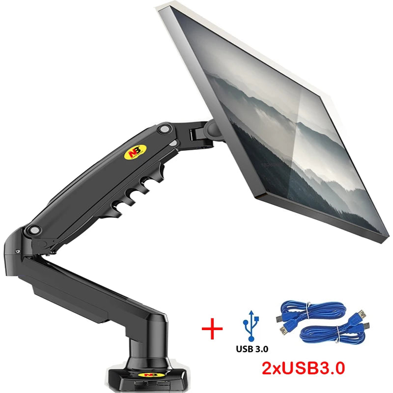 F80 Gas Spring 17-30 inch Desktop LED LCD Monitor Mount Holder Arm Ergonomic Gas Strut Flexi Mount Load 2~9kgs