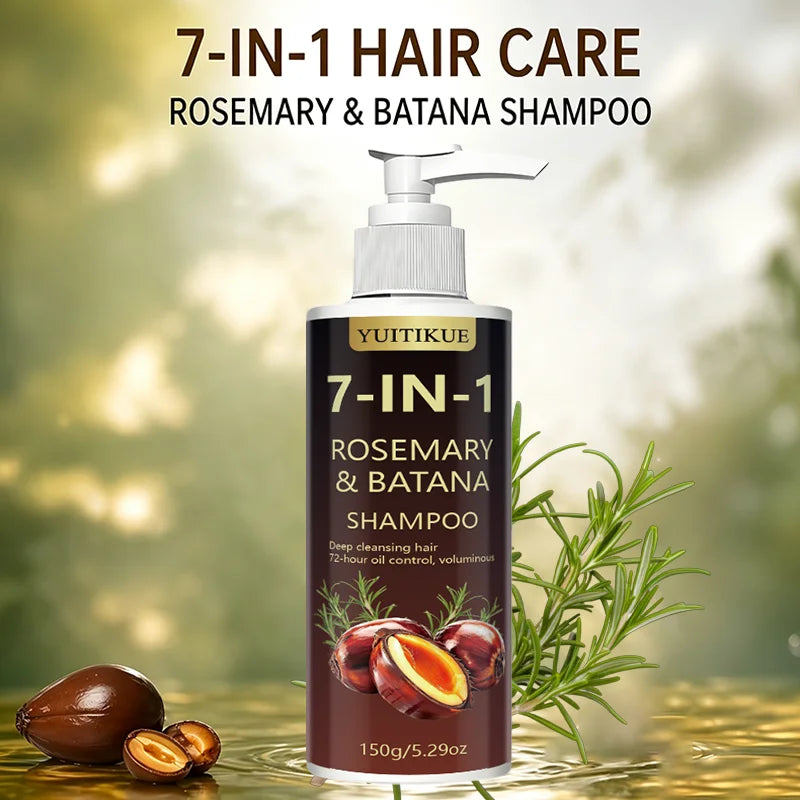 YUITIKUE 7-IN-1 Rosemary & Batana Shampoo 150g Deep Clean Scalp 72H Oil Control Volumizing Refreshing Hair Cleansing Shampoo