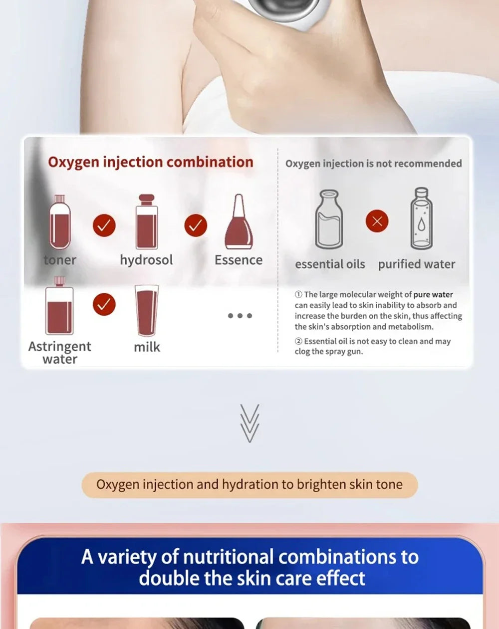 Facial Skin Moisturizing Mist Sprayer Airbrush Facial Deep Cleaning Oxygen Injector Sprayer Cordless Air Brush Compressor