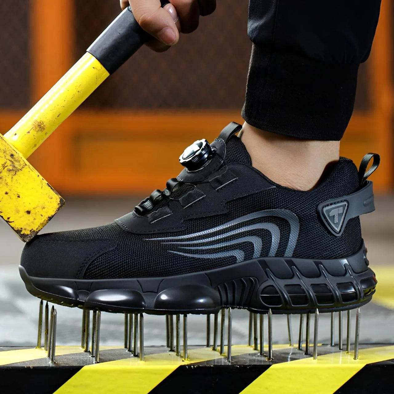 Customizable Men Steel Toe Sneakers Rotated Button Stab-Proof Anti-smash Men's Work Safety Boots Work Shoes Tailor-made Suits