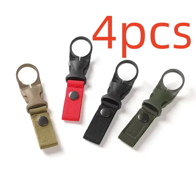 Buckle Hook Water Bottle Holder Clip Climbing Carabiner Belt Backpack Hanger Hooks Water Bottle Nylon Webbing Multifunction Wate