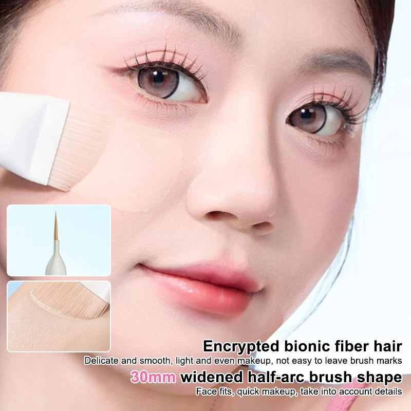 1/2 pcs Makeup Ultra-Thin Brush Set Foundation Brush With Traceless Sponge Powder Soft Puff Angled Head Makeup Brush Beauty Tool