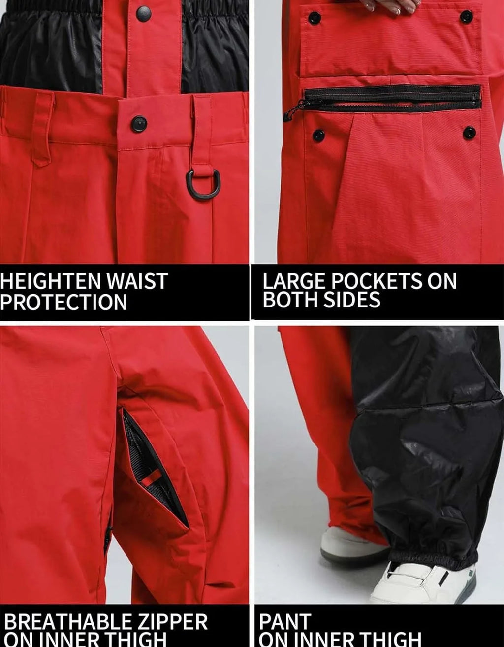 GSOU SNOW 2025 Loose Skiing Pants Snowboard Sport Trousers Outdoor Waterproof Windproof Ski Wear Winter Warm Female Ski Britches