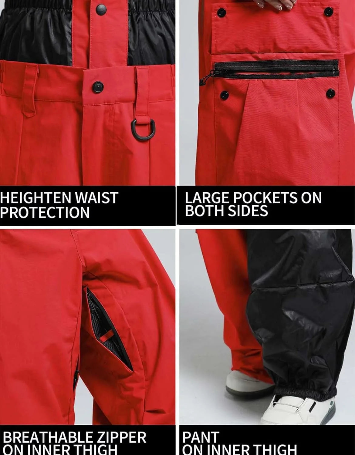 GSOU SNOW 2025 Loose Skiing Pants Snowboard Sport Trousers Outdoor Waterproof Windproof Ski Wear Winter Warm Female Ski Britches