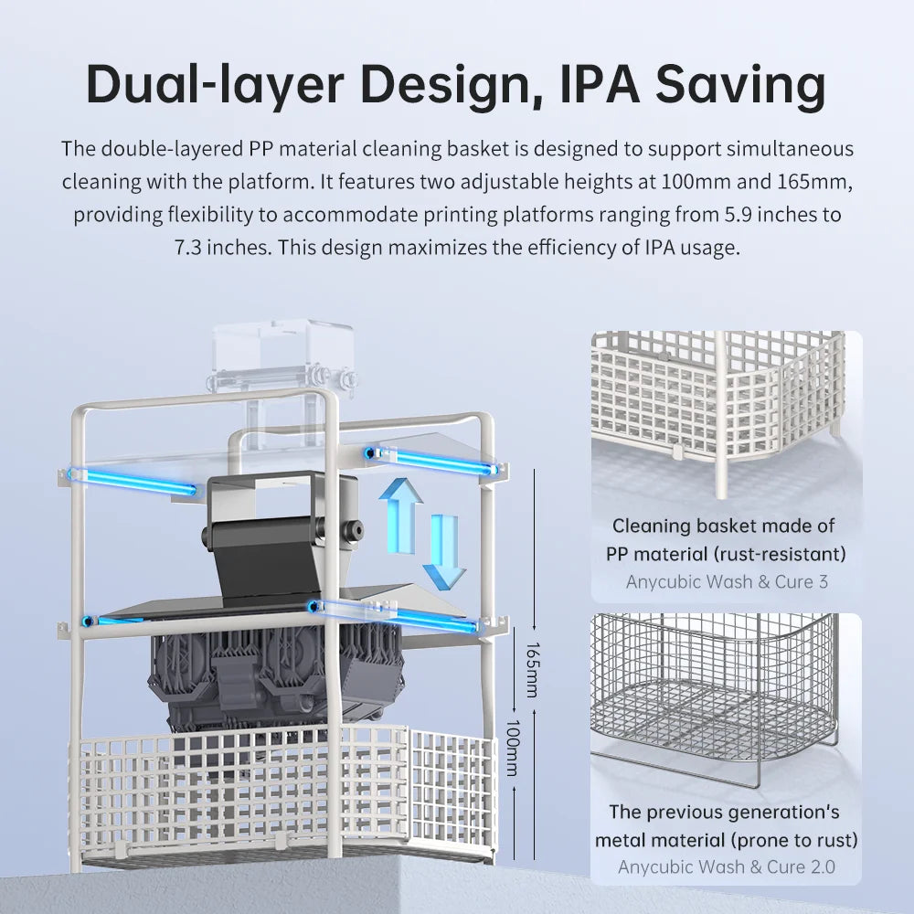ANYCUBIC Wash & Cure 3 AE Version For Mars Photon Mono 4 LCD SLA DLP 3D Printer Models Curing Resin Cleaning Machine 2 in 1