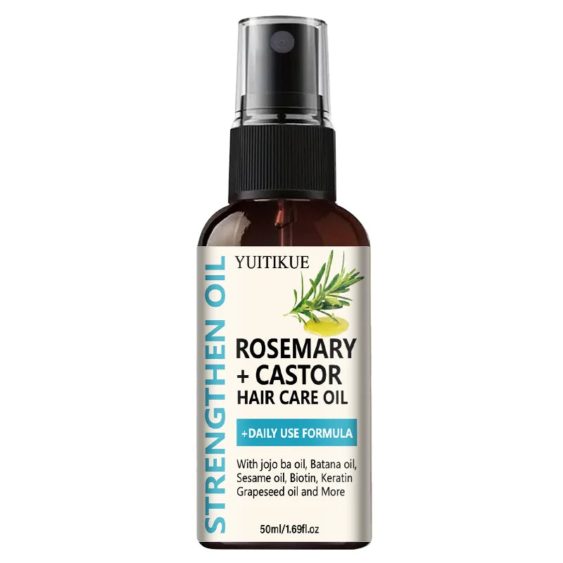 Botanical Hair Strengthening Oil Rosemary Castor Blend Moisturize Dry Hair Nourish Scalp Daily Hair Care Treatment