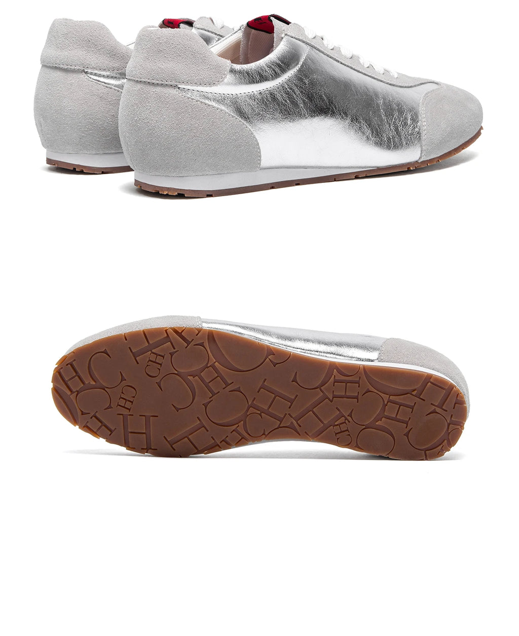 CHCH Women's Vulcanized Shoes 2025 Autumn New Silver Lace Lightweight Sports Shoes Outdoor Casual Shoes