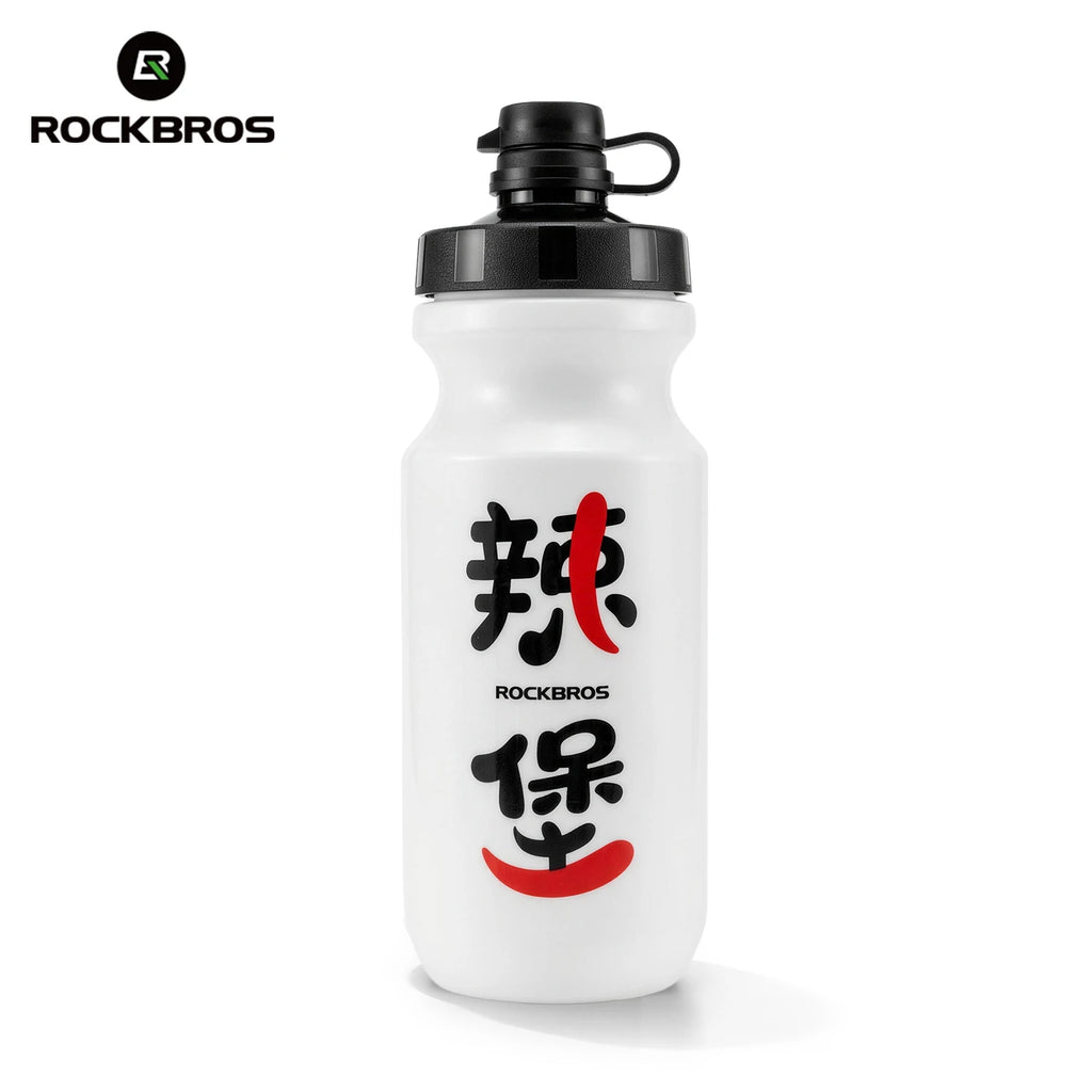 ROCKBROS Cycling Water Bottle 600ml Large Capacity Lightweight Squeeze Type Sports Bottle with Dust Cover Leakproof Water Bottle