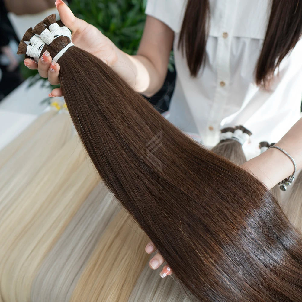 Super Quality Raw Vietnamese European Virgin Hair Bundles Dyed Fumi Style for Luxury Salons