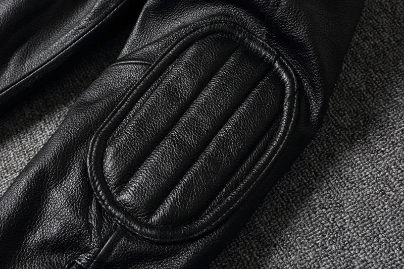 2025 New Leather Jacket Top Layer 100% Cowhide Leather Clothes Men's Stand Collar Motorcycle Clothes  Autumn Winter Plus Size