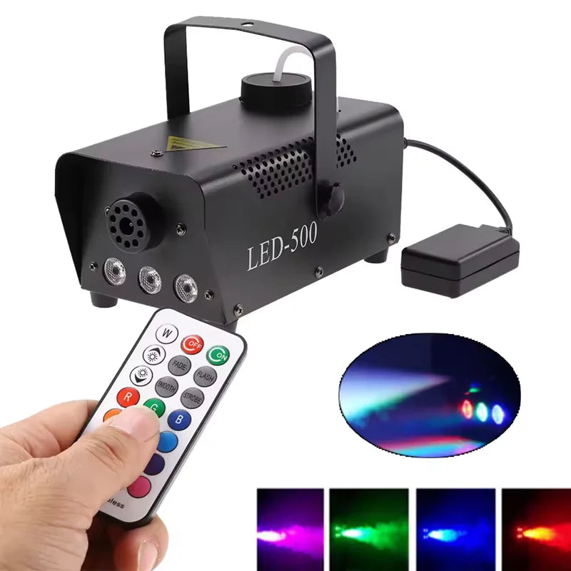 500W Remote Control Fog Machine & LED RGB 3in1 Effect Light Stage Show Led Smoke Machine Disco KTV DJ Party Club Bar Event Show