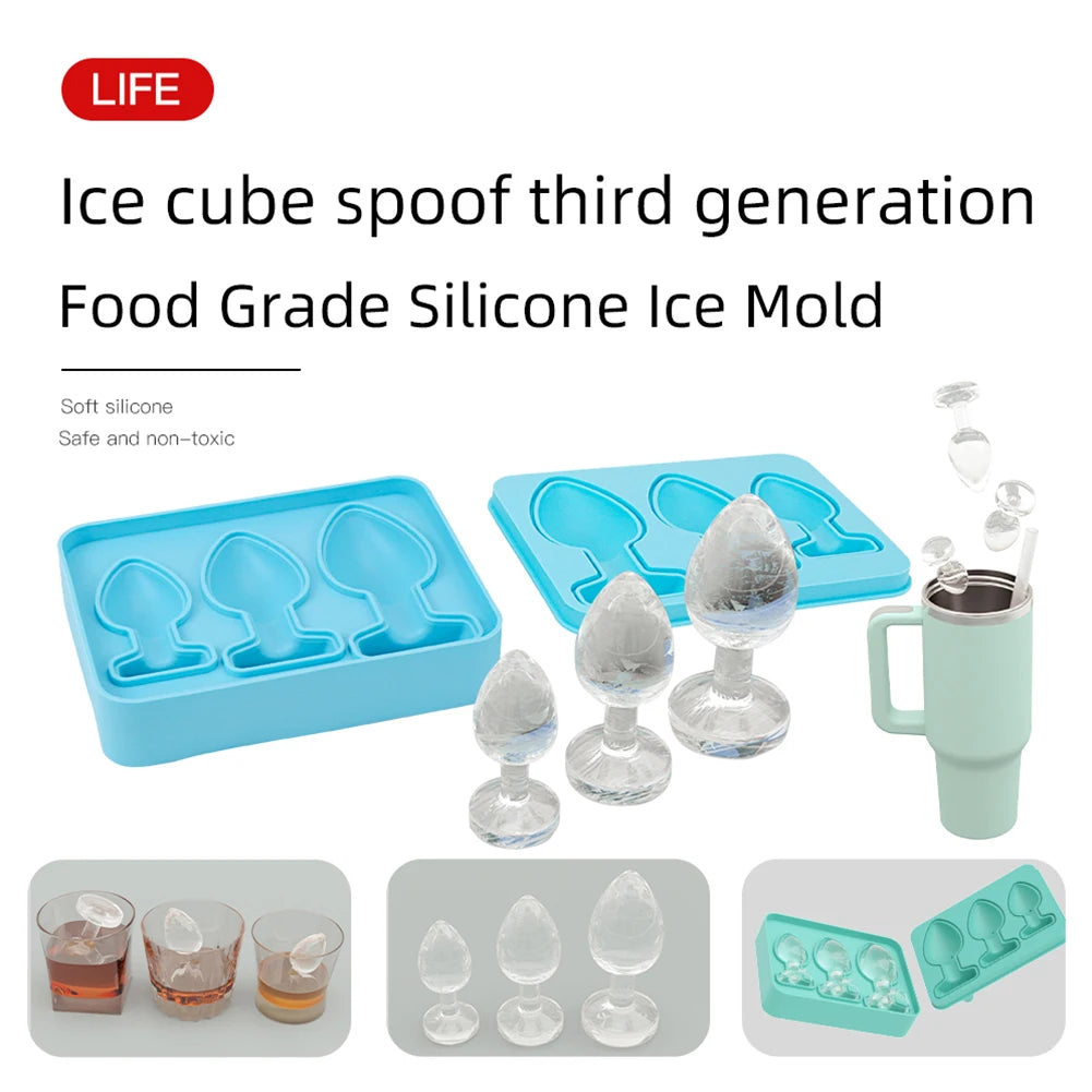 1-5Pcs Silicone Ice Cube Mold Funny Butt Plug Shaped Ice Tray Maker for Bars Cocktail Whiskey Chilling Drinking Kitchen Gadgets