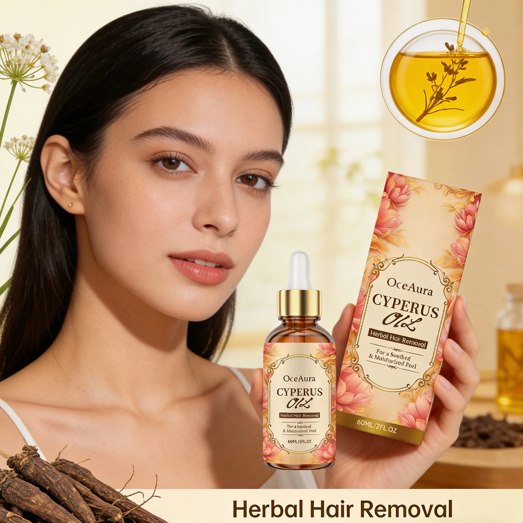 OceAura Cyperus Rotundus Oil for Hair Removal Prevent Hair Growth Inhibitor Soft Smooth Body Care Moisturizing Skin Soothing Oil
