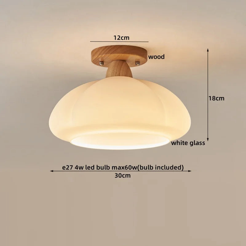 IWHD Walnut Copper LED Ceiling Lights Decoration Aisle Corridor Living Room Light Home Lighting Modern Ceiling lamp Luminaria