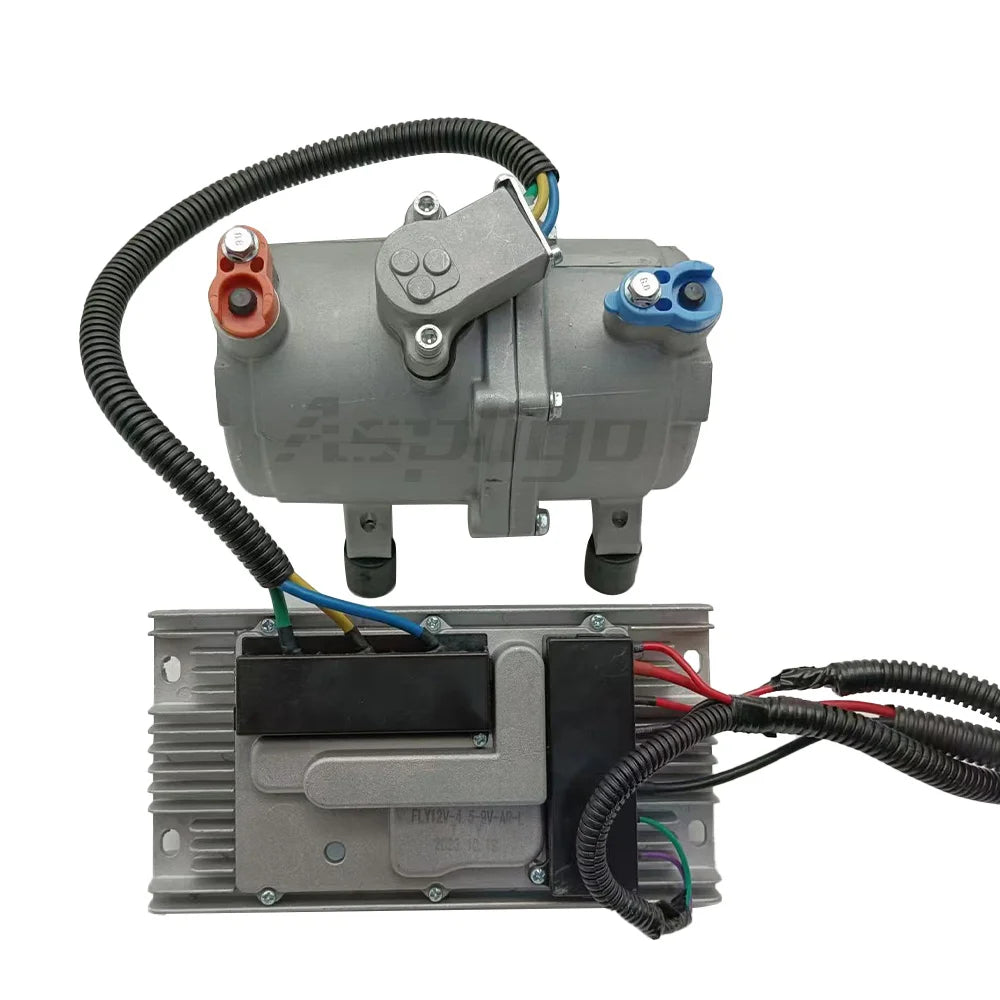 Electric Air Conditioning Compressor Set Air Conditioner Compressor with Control Panel 12V for Car Truck Bus Automotive Boat