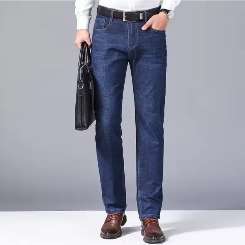 2026 hot-selling straight-cut jeans for men, durable, soft, fashionable work jeans, casual men's jeans
