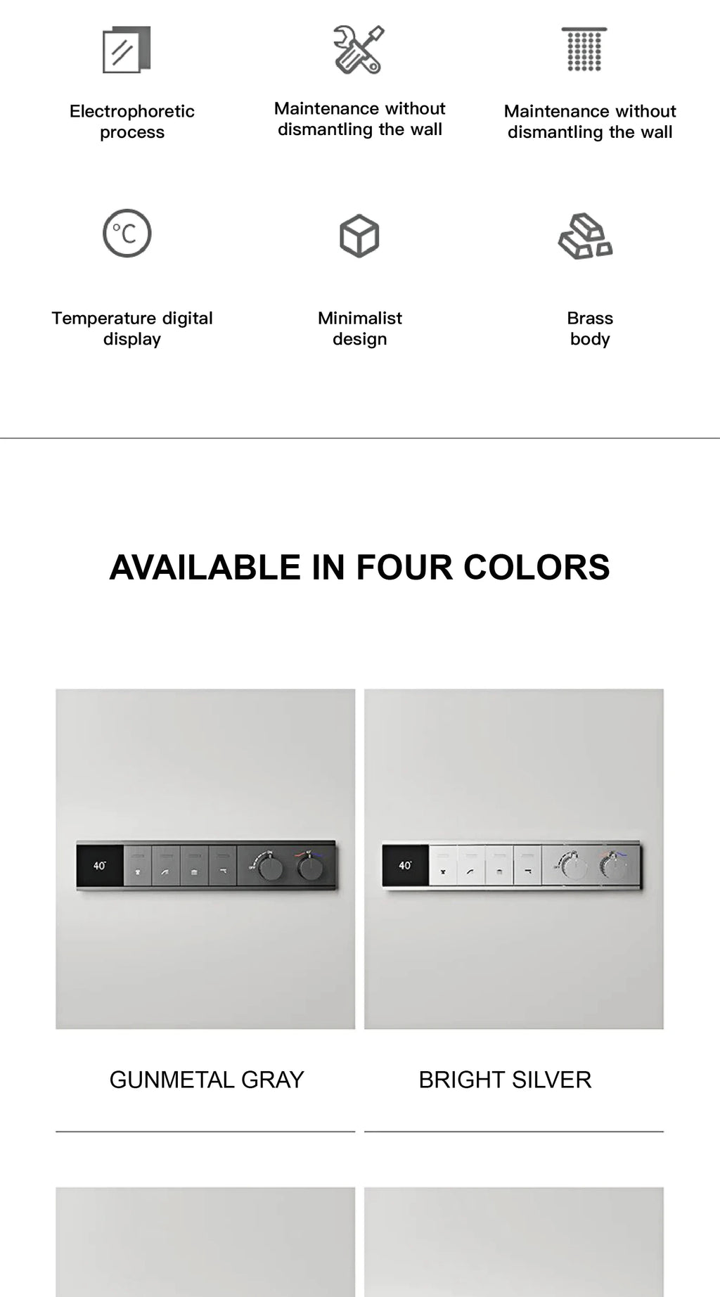 Luxury Bathroom Ceiling Embedded Rain Shower Head LED Digital Display Thermostatic Mixer Hot Cold Water Rainfall Shower System