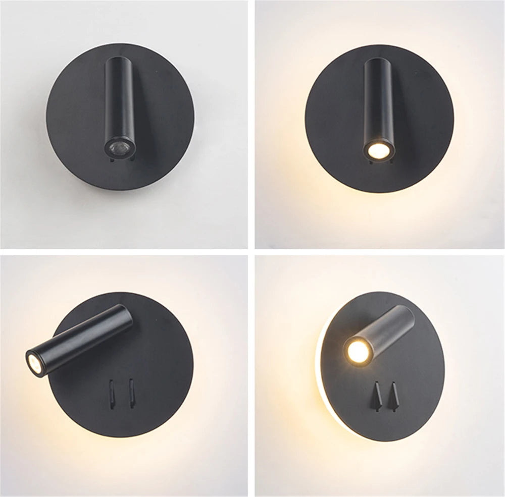 Turnable Led Wall Light With Switch Reading Lamp Bedroom Living Room Wall Lamp Desk Lamp Lighting Fixture AC85-265V