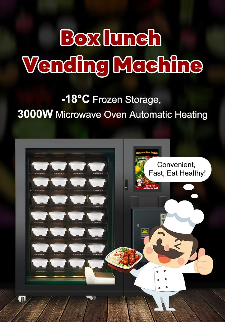 Hot Food Vending Machines for Business Fully Automatic L Hot Meal Dispenser Vending Machine Self Service Lunch Box Vending OME