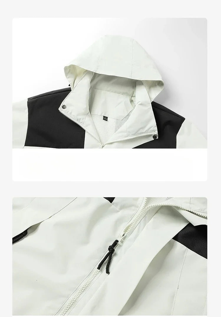 Women Outdoor Waterproof Cycling Jackets Autumn Winter Multi-Pocket Workwear Climbing Clothes Lightweight Loose Windbreaker Coat