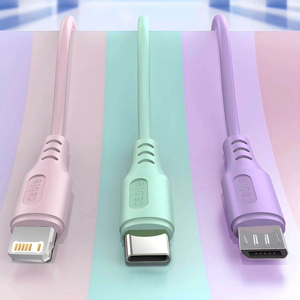 3 In 1 Green Super Fast Charging Cable For iPhone15 14 13 12 11 X Pro Max Micro USB Type-C Phone Charger USB-C Data Cable