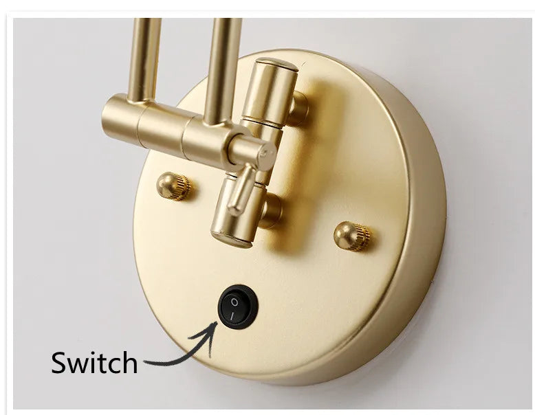 LED Wall Lamps Modern Adjustable Swing Long Arm Internal Touch Sensor Switch Household Bedside Lighting Decor Sconce Lights