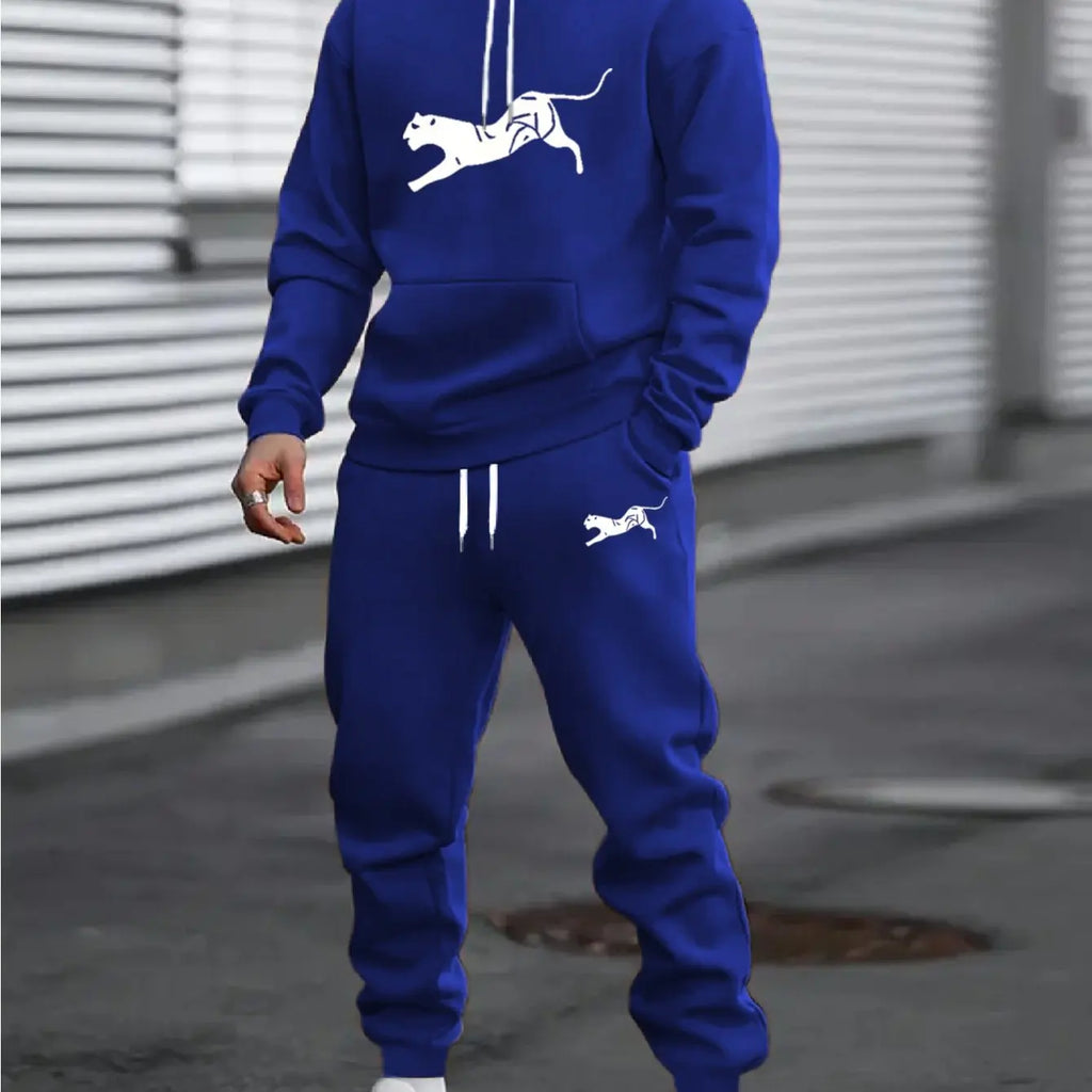 New autumn hoodie hooded set for men and women with drawstring and pockets suitable for daily casual wear, warm and comfortable