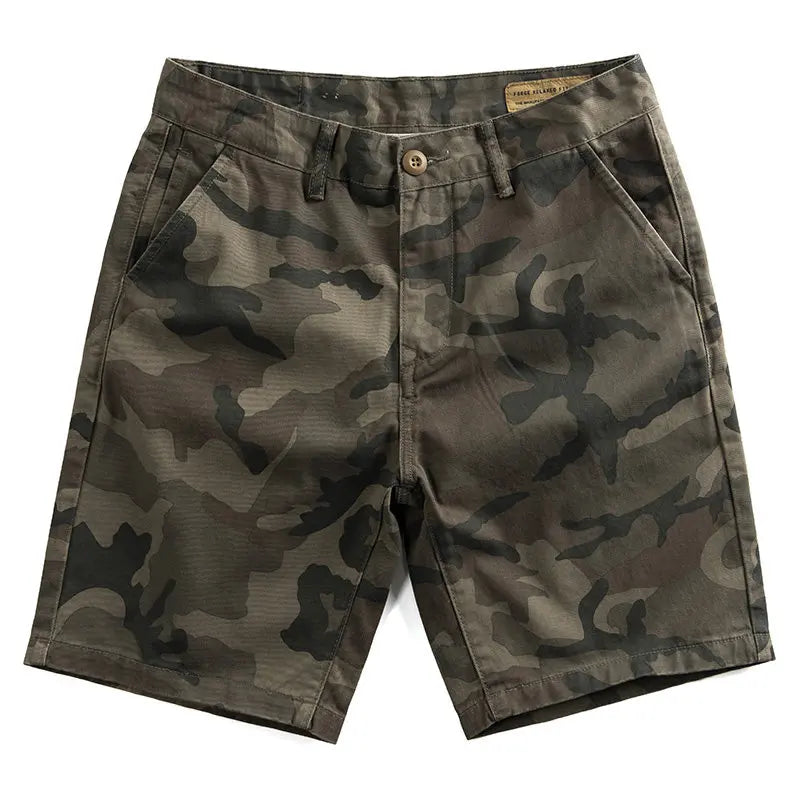 American Retro Camouflage Work Short Pants Men's Summer Loose Casual Thin Wear-resistant Dirty Five-Quarter Pants