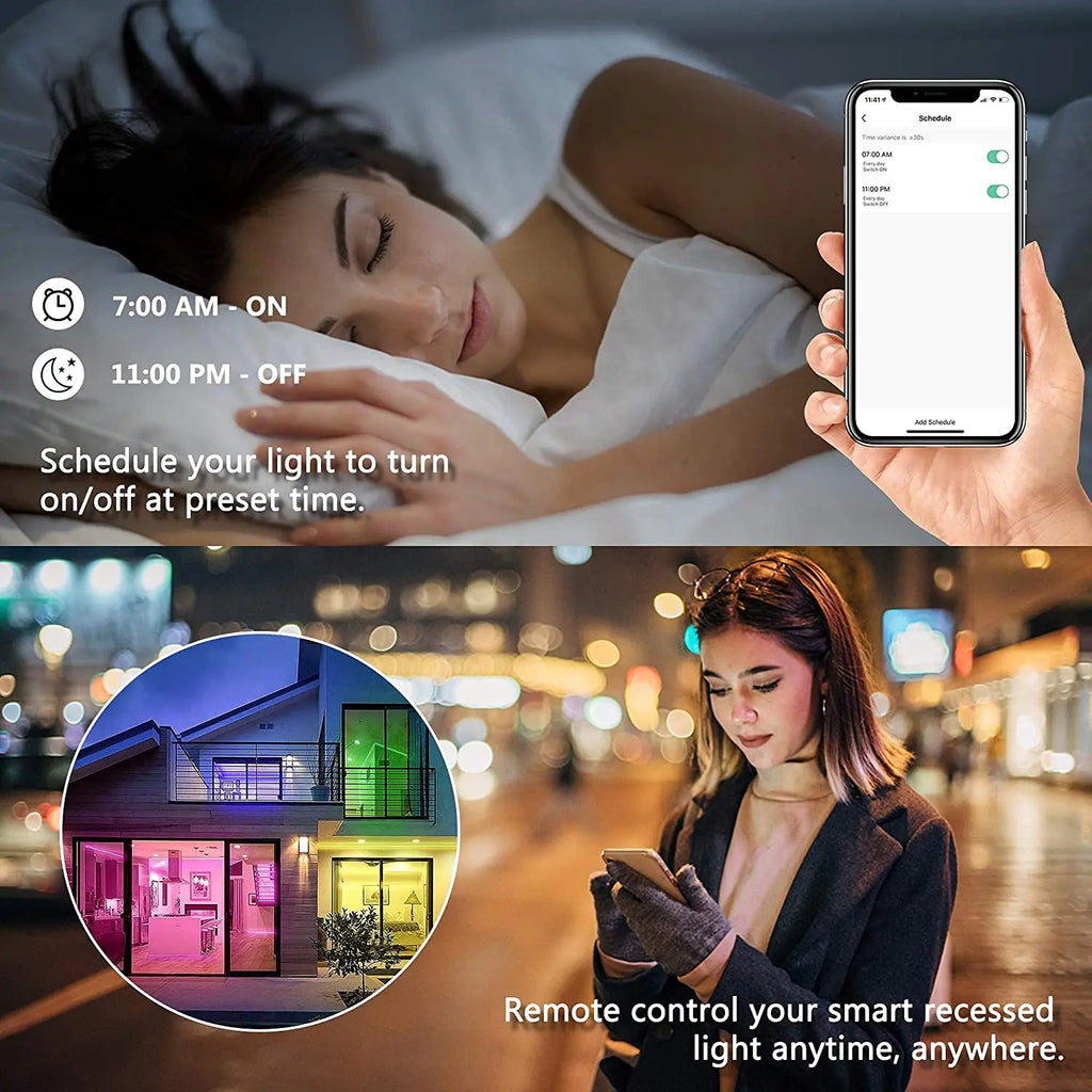 Smart WiFi LED Wall Lamp Indoor Outdoor with Alexa Remote Control RGBCW Wall Light for House Porch Front Door